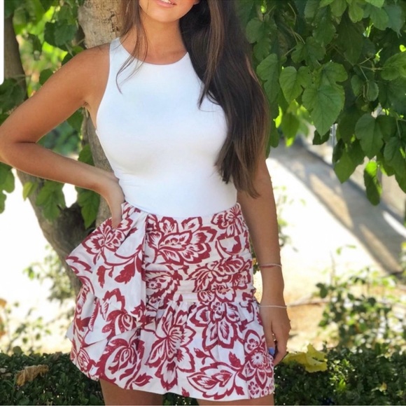 Zara Bloggers Favorite Print Poplin One Shoulder Top + Mini Skirt Set Size S - Picture 4 of 16